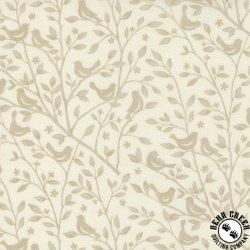 Moda Family Tree Birds and Branches Monotone Warm White Moda Family Tree Birds and Branches Monotone Warm White