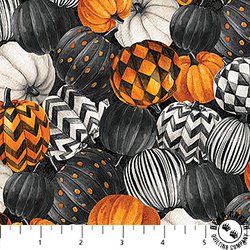 Northcott Spellbound Pumpkins Black/Multi