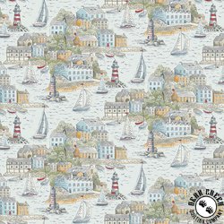 Andover Fabrics High Tide Harbour View Light Blue