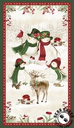 Wilmington Prints Woodland Snowmen Panel Wilmington Prints Woodland Snowmen Panel