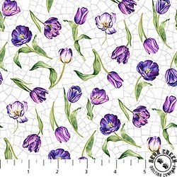 Northcott Tulip Garden Mini Tulips White/Multi