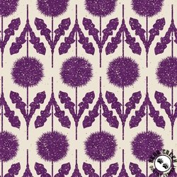 Benartex Wishflower Border Purple Benartex Wishflower Border Purple