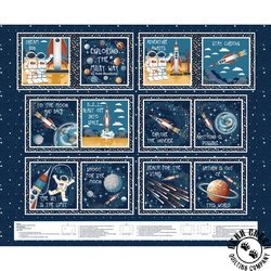 Henry Glass Milky Way Book Panel Navy Henry Glass Milky Way Book Panel Navy