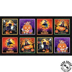 Blank Quilting Spooky Aura Eight Blocks Black Blank Quilting Spooky Aura Eight Blocks Black
