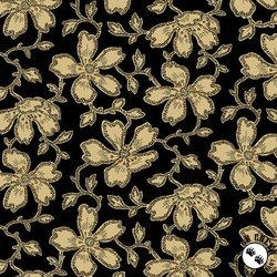 Andover Fabrics Carolina Vermicular Floral Black Andover Fabrics Carolina Vermicular Floral Black