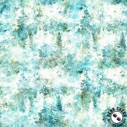 QT Fabrics Running with the Pack Pine Trees Turquoise QT Fabrics Running with the Pack Pine Trees Turquoise