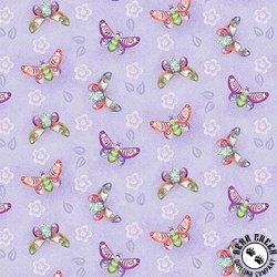 Studio E Fabric In The Thicket Tossed Butterflies Lavender