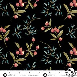 Andover Fabrics Dahlia Coralberry Dusk