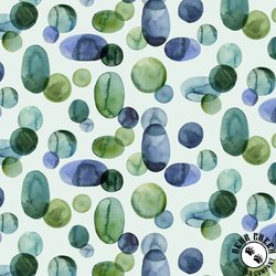 P&B Textiles Gemstones Spaced Circles Blue/Green