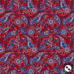 Henry Glass Liberty Hill Paisley Red