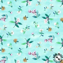 Michael Miller Fabrics Flower Lake Flowers by Lake Aqua Michael Miller Fabrics Flower Lake Flowers by Lake Aqua