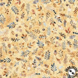 QT Fabrics Bearsville Woodland Ditzy Cantaloupe QT Fabrics Bearsville Woodland Ditzy Cantaloupe