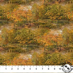 Northcott Naturescapes Wilderness Trees Rust/Multi