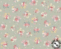 Maywood Studio La Fleur Flannel Bouquets Green