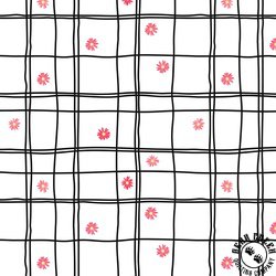 Riley Blake Designs Flour and Flower Flower Grid White - CANVAS Riley Blake Designs Flour and Flower Flower Grid White - CANVAS