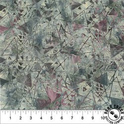 Northcott Banyan Batiks Quilting is My Voice Triangle Maze Smoke