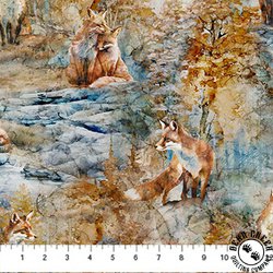 Northcott Fox Den Fox Dense Blue/Multi