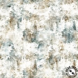 QT Fabrics Running with the Pack Pine Trees White QT Fabrics Running with the Pack Pine Trees White