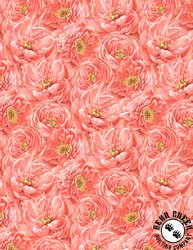 Wilmington Prints Peach Whispers Packed Tonal Flowers Coral Wilmington Prints Peach Whispers Packed Tonal Flowers Coral