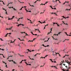 Clothworks Faboolous Bats Raspberry