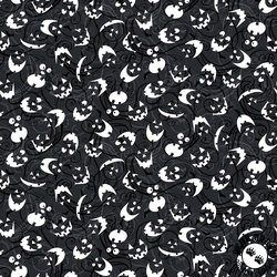 Blank Quilting Spooky Aura Spooky Smiles Black