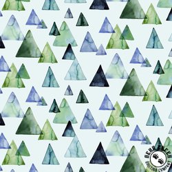 P&B Textiles Gemstones Spaced Triangles Blue/Green