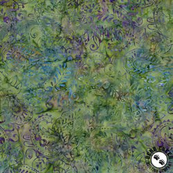 Wilmington Prints Mystic Vineyard Batik Paisley Green/Purple