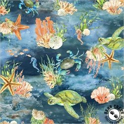 Windham Fabrics Ocean Life Deep Sea Blues Windham Fabrics Ocean Life Deep Sea Blues
