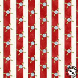 Henry Glass Pocketful of Posies Stripes Cream Red