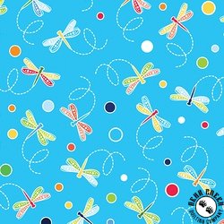 Benartex Rainforest Glow Dragonflies and Dots Medium Turquoise Benartex Rainforest Glow Dragonflies and Dots Medium Turquoise