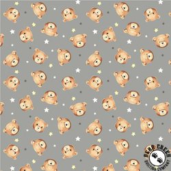 Windham Fabrics Sweet Dreams Flannel Baby Bear Grey