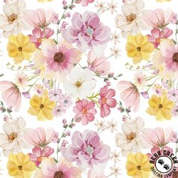Riley Blake Designs Painted Petals Main Blue Riley Blake Designs Painted Petals Main Blue