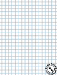 Wilmington Prints Bees and Blooms Plaid White/Gray