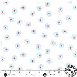 Andover Fabrics Oh Say Can You Sew Dancing Daisies White