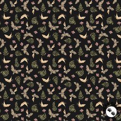 Clothworks Night Whispers Moths Black