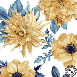 Blank Quilting Alabaster Wings Golden Floral White Blank Quilting Alabaster Wings Golden Floral White