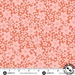 Andover Fabrics Colored Me Whispered Laced Blooms Salmon