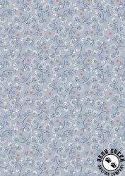 Lewis and Irene Fabrics Wide Widths 108 Inch Wide Backing Fabric  Flower Chains Blue