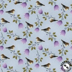 Henry Glass Serenade Tossed Birds Blue Bell Henry Glass Serenade Tossed Birds Blue Bell