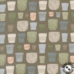 Moda Potted Pots Charcoal Moda Potted Pots Charcoal