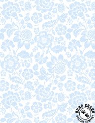 Wilmington Prints Sweet Cherry Tonal Floral White/Blue