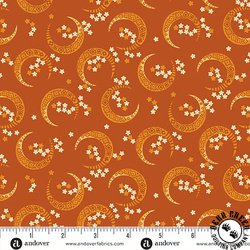 Andover Fabrics Midnight Moon Crescent Moon Pumpkin