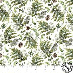 Northcott Lakeside Retreat Ferns White/Multi Northcott Lakeside Retreat Ferns White/Multi