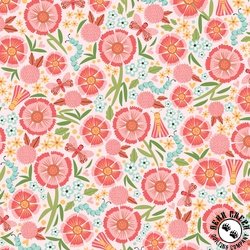 Cloud9 Fabrics Love Bugs Garden Whimsy Pink Cloud9 Fabrics Love Bugs Garden Whimsy Pink
