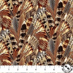 Northcott Naturescapes Pheasant Grove Feathers Rust/Multi