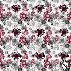 Clothworks Merlot Crazy Daisies Multi Color