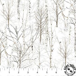 Northcott Naturescapes Wild at Heart Trees White