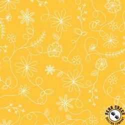 Maywood Studio Kimberbell Basics Swirl Floral Yellow