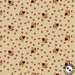 Clothworks Purrfection Paw Prints Red