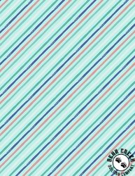 Wilmington Prints Darlin' Garden Stripes Teal